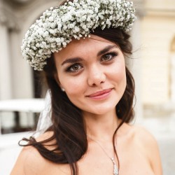 Couronne de tête florale gypsophile