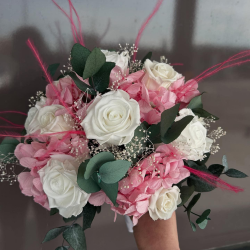 Le bouquet de mariée Éternelle rose et blanc