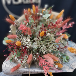 Les Bouquets de fleurs Séchées vieux rose- terracotta