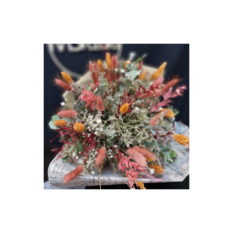 Les Bouquets de fleurs Séchées vieux rose- terracotta