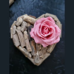 Cœur de cire rose