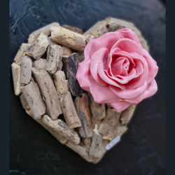 Cœur de cire rose