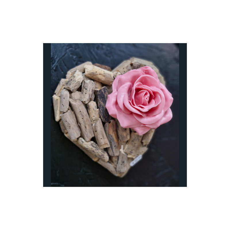 Cœur de cire rose