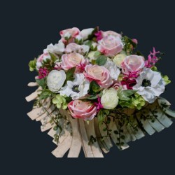 Coussin Carré en Fleurs Artificielles