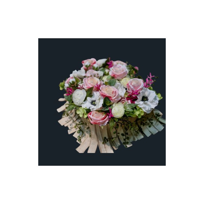 Coussin Carré en Fleurs Artificielles