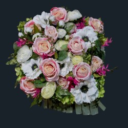 Coussin Carré en Fleurs Artificielles