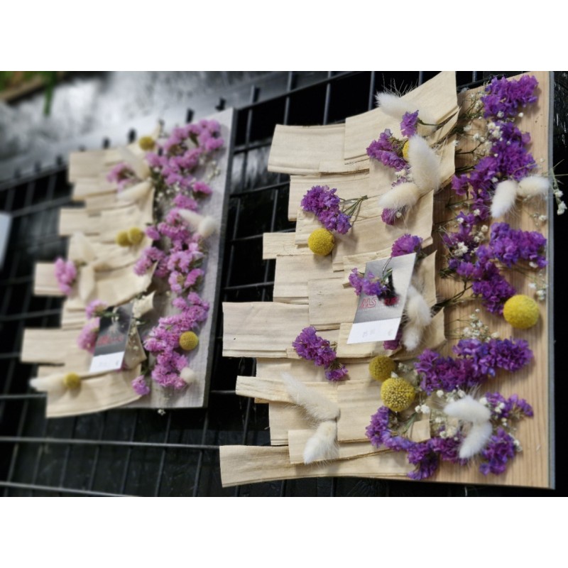 Cadre Végétalisé Fleurs séchées & structure bois naturelle